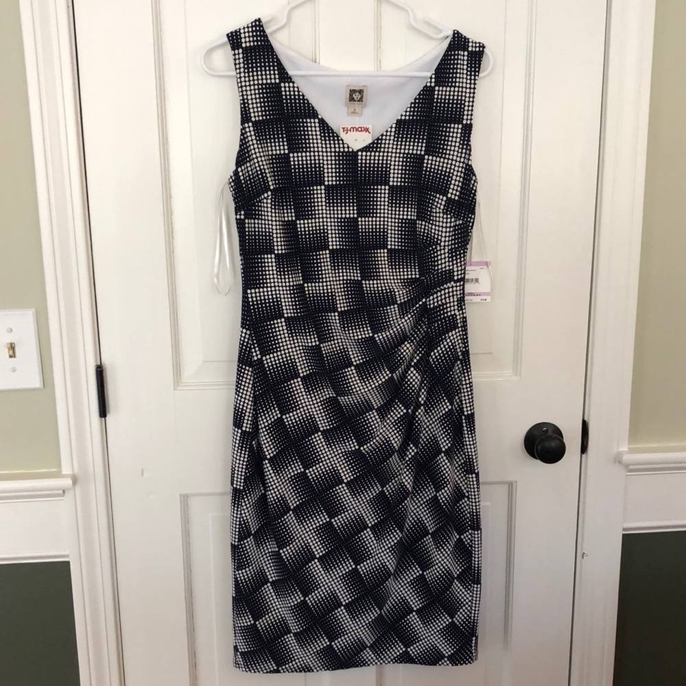 NWT Anne Klein pleated wrap dress